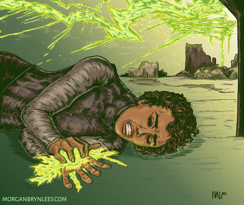 Yara: The Mark Yara grimacing in pain as she holds her marked hand.